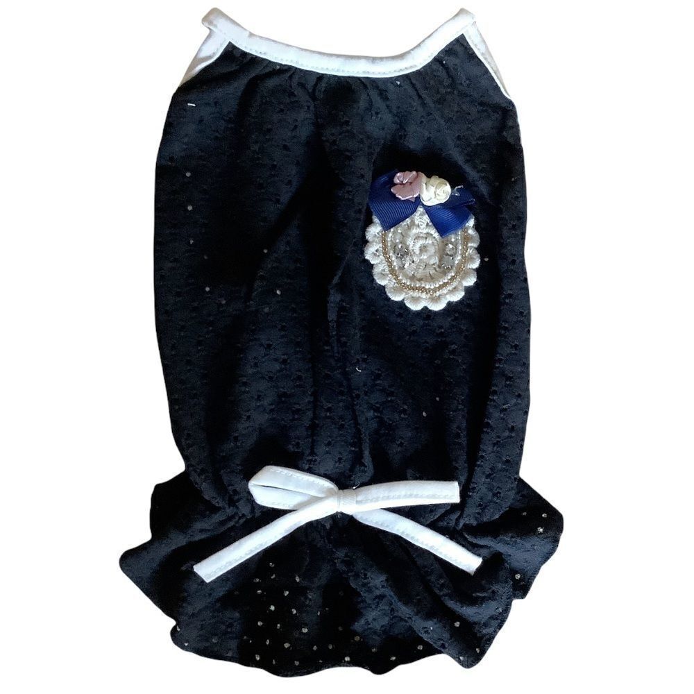 Black Stretch Eyelet Fancy Dress - Picture 2 of 11